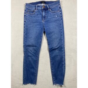 Ann Taylor Jeans Womens Size 4 Petite Blue Skinny Mid Rise Stretch Medium Wash
